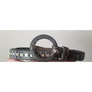 Guido Angeloni Leather and Jeweled Belt Size Medium